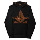 Black pullover Hoodie with Bank of Zaonce logo in orange front